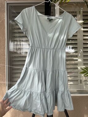 Wild Fable Blue/green Tiered V-Neck Women's Dress